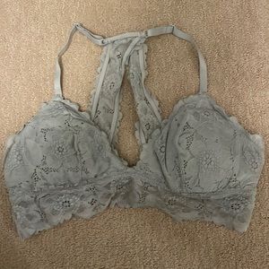Aerie Light Gray Lace Bralette